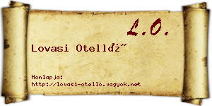 Lovasi Otelló névjegykártya